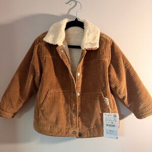 NWT Zara Kids Reversible Corduroy Sherpa Jacket Size 2–3